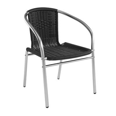 Aluminum and Rattan Commercial Indoor-Outdoor Restaurant Stack Chair - View 1