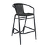 Lila Commercial Grade Indoor-Outdoor PE Rattan Restaurant Barstool with Steel Frame and Footrest