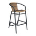Lila Commercial Grade Indoor-Outdoor PE Rattan Restaurant Barstool with Steel Frame and Footrest