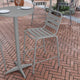 Silver |#| Commercial Silver Indoor-Outdoor Restaurant Stacking Stool with Triple Slat Back