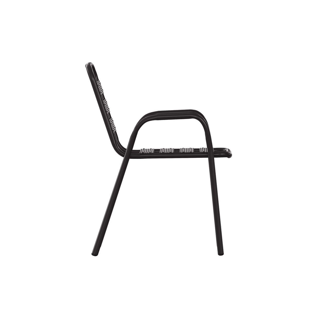 Black |#| Commercial Indoor-Outdoor Restaurant Stack Chair with Slat Back and Arms-Black