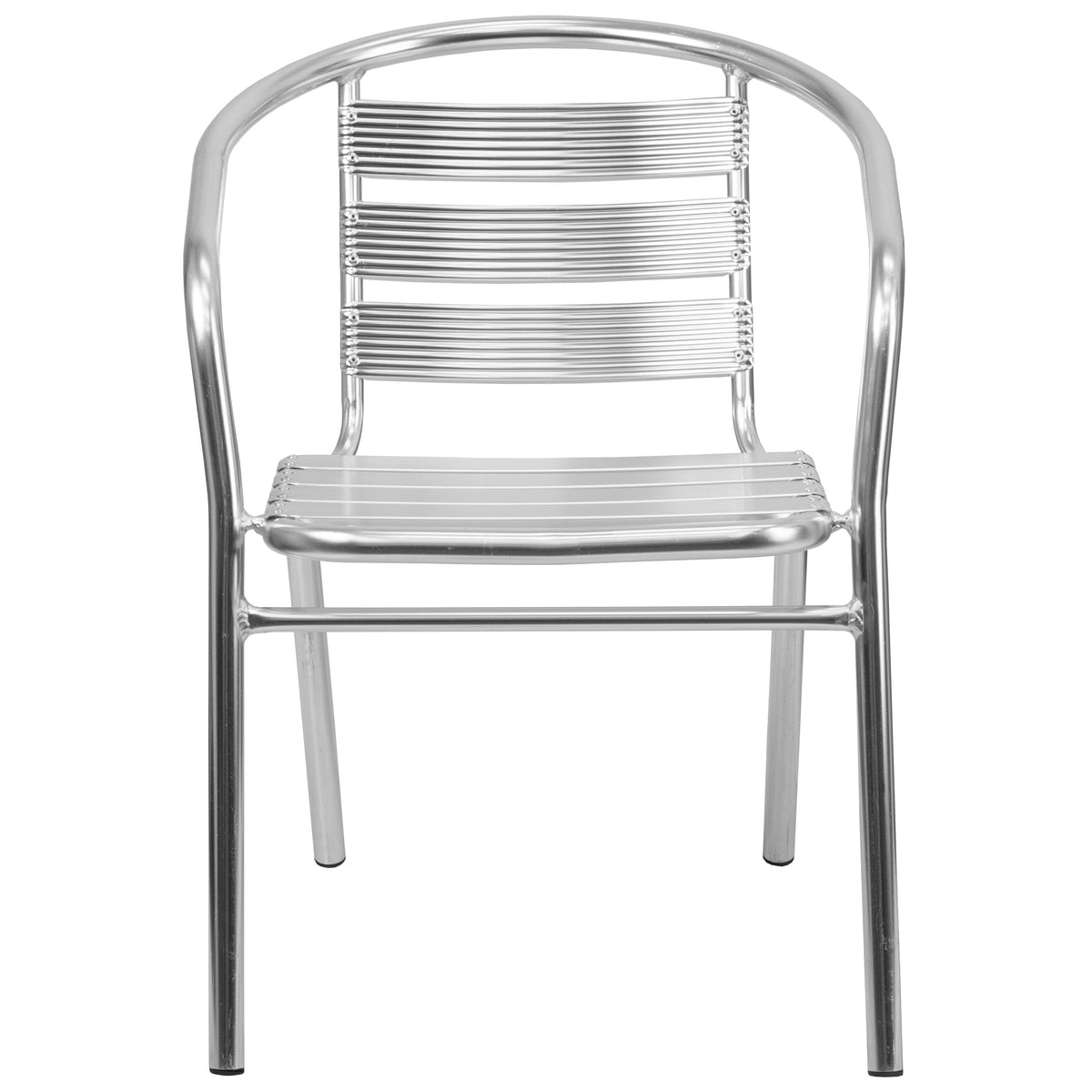 Heavy Duty Commercial Aluminum Indoor-Outdoor Slat-Back Restaurant Stack Chair