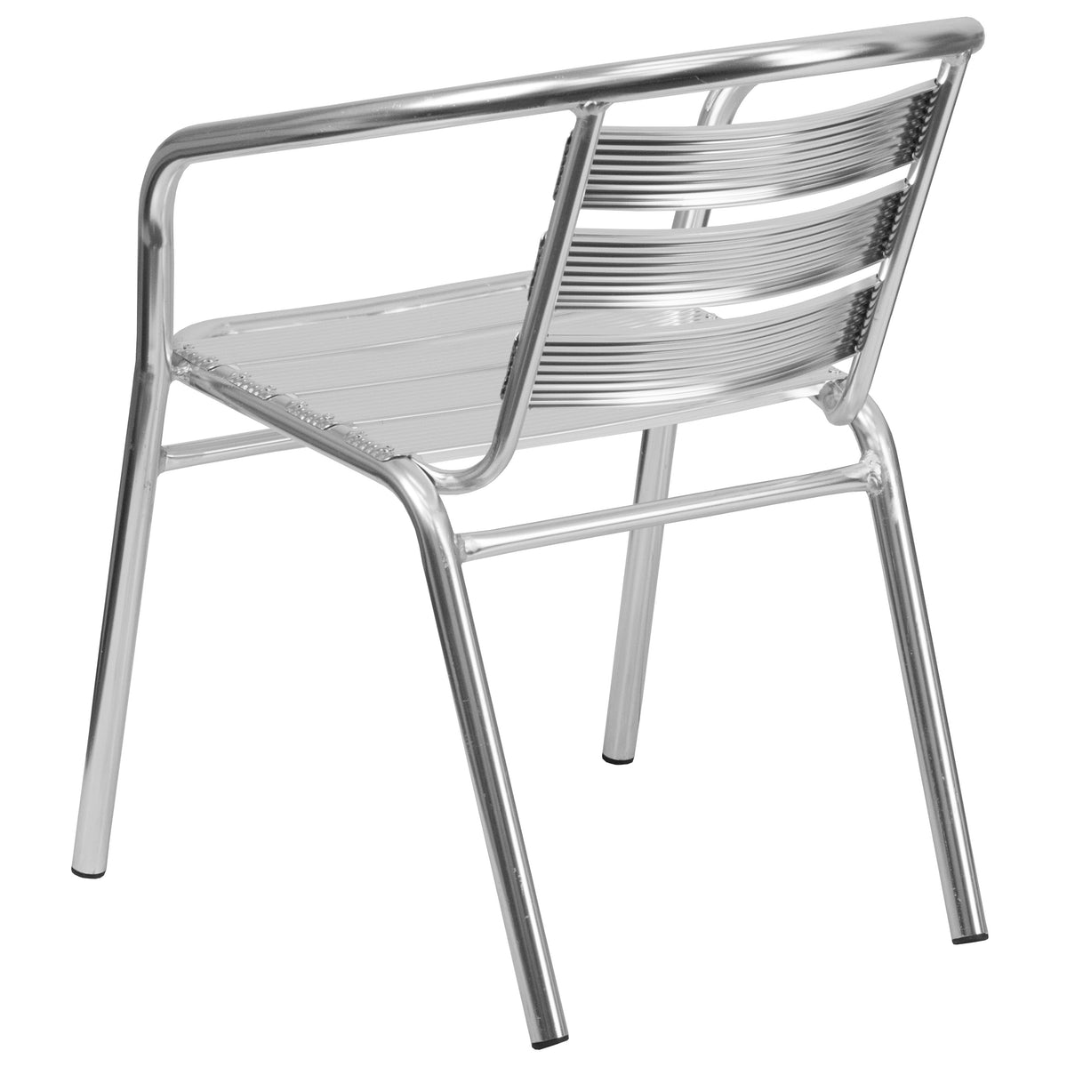 Heavy Duty Commercial Aluminum Indoor-Outdoor Slat-Back Restaurant Stack Chair