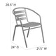 Silver |#| Silver Metal Restaurant Stack Chair with Curved Back and Aluminum Slats