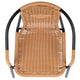 Beige |#| Beige Rattan Indoor-Outdoor Restaurant Stack Chair with Curved Back