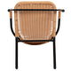 Beige |#| Beige Rattan Indoor-Outdoor Restaurant Stack Chair with Curved Back