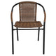 Medium Brown |#| Medium Rattan Indoor-Outdoor Restaurant Stack Chair with Curved Back