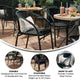 Black |#| Black Rattan Indoor-Outdoor Restaurant Stack Chair with Curved Back