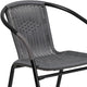 Gray |#| Gray Rattan Indoor-Outdoor Restaurant Stack Chair with Curved Back