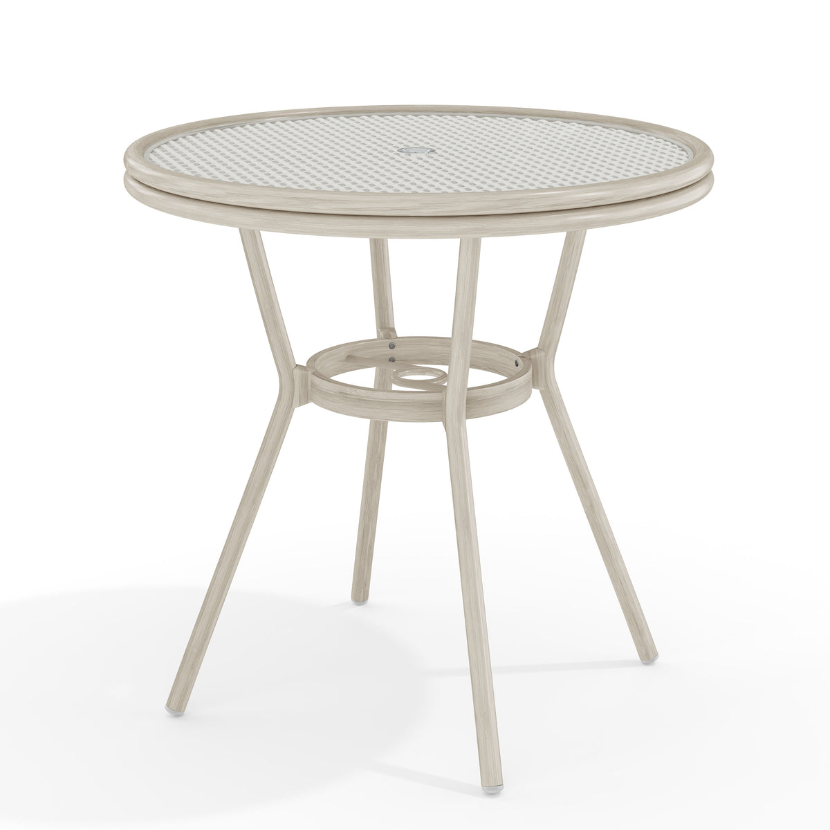 Gray & White/Gray Frame |#| 31.5" Round All-Weather Patio Bistro Dining Table - White/Gray & Gray Frame