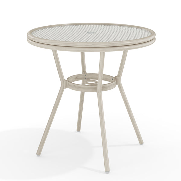 Gray & White/Gray Frame |#| 31.5" Round All-Weather Patio Bistro Dining Table - White/Gray & Gray Frame