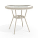 Gray & White/Gray Frame |#| 31.5" Round All-Weather Patio Bistro Dining Table - White/Gray & Gray Frame