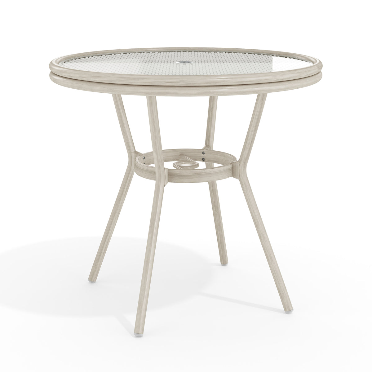 Gray & White/Gray Frame |#| 31.5" Round All-Weather Patio Bistro Dining Table - White/Gray & Gray Frame