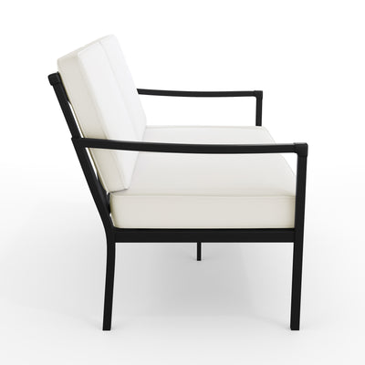 Lily Pond 4-Piece Indoor-Outdoor Conversation Set with Loveseat, 2 Chairs, and Coffee Table with Steel Frames with All-Weather Cushions - View 2