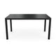 60" All-Weather Steel Frame Patio Table with Slatted Top, Umbrella Hole in Black