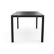 70" All-Weather Steel Frame Patio Table with Slatted Top, Umbrella Hole in Black