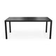 70" All-Weather Steel Frame Patio Table with Slatted Top, Umbrella Hole in Black