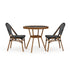 Black & White/Natural Frame |#| All Weather Woven Bistro Table and 2 Chair Set with Aluminum Frames-Black/White