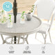 Gray & White/Gray Frame |#| All Weather Woven Bistro Table and 2 Chair Set with Aluminum Frames-White/Gray