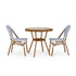 Navy & White/Natural Frame |#| All Weather Woven Bistro Table and 2 Chair Set with Aluminum Frames-Navy/White