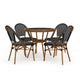 Black & White/Natural Frame |#| All Weather Woven Bistro Table and 4 Chair Set with Aluminum Frames-Black/White