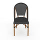 Black & White/Natural Frame |#| All Weather Woven Bistro Table and 4 Chair Set with Aluminum Frames-Black/White