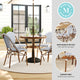Navy & White/Natural Frame |#| All Weather Woven Bistro Table and 4 Chair Set with Aluminum Frames-Navy/White