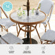 Navy & White/Natural Frame |#| All Weather Woven Bistro Table and 4 Chair Set with Aluminum Frames-Navy/White