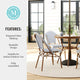 Navy & White/Natural Frame |#| All Weather Woven Bistro Table and 4 Chair Set with Aluminum Frames-Navy/White