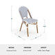 Navy & White/Natural Frame |#| All Weather Woven Bistro Table and 4 Chair Set with Aluminum Frames-Navy/White