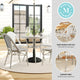 Gray & White/Gray Frame |#| All Weather Woven Bistro Table and 4 Chair Set with Aluminum Frames-White/Gray