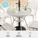 Gray & White/Gray Frame |#| All Weather Woven Bistro Table and 4 Chair Set with Aluminum Frames-White/Gray