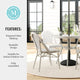 Gray & White/Gray Frame |#| All Weather Woven Bistro Table and 4 Chair Set with Aluminum Frames-White/Gray