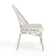 Gray & White/Gray Frame |#| All Weather Woven Bistro Table and 4 Chair Set with Aluminum Frames-White/Gray