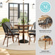 Black & White/Natural Frame |#| All Weather Woven Bistro Table and 4 Chair Set with Aluminum Frames-Black/White