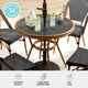 Black & White/Natural Frame |#| All Weather Woven Bistro Table and 4 Chair Set with Aluminum Frames-Black/White