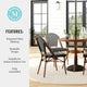 Black & White/Natural Frame |#| All Weather Woven Bistro Table and 4 Chair Set with Aluminum Frames-Black/White