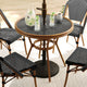 Black & White/Natural Frame |#| All Weather Woven Bistro Table and 4 Chair Set with Aluminum Frames-Black/White