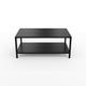 All-Weather Steel Frame Patio Coffee Table with Lower Shelf in Black
