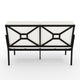 All-Weather Steel Frame Patio Loveseat in Black with Cream Cushions