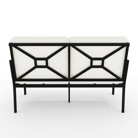 Lily Pond Indoor-Outdoor Patio Loveseat with Steel Frame with All-Weather Cushions