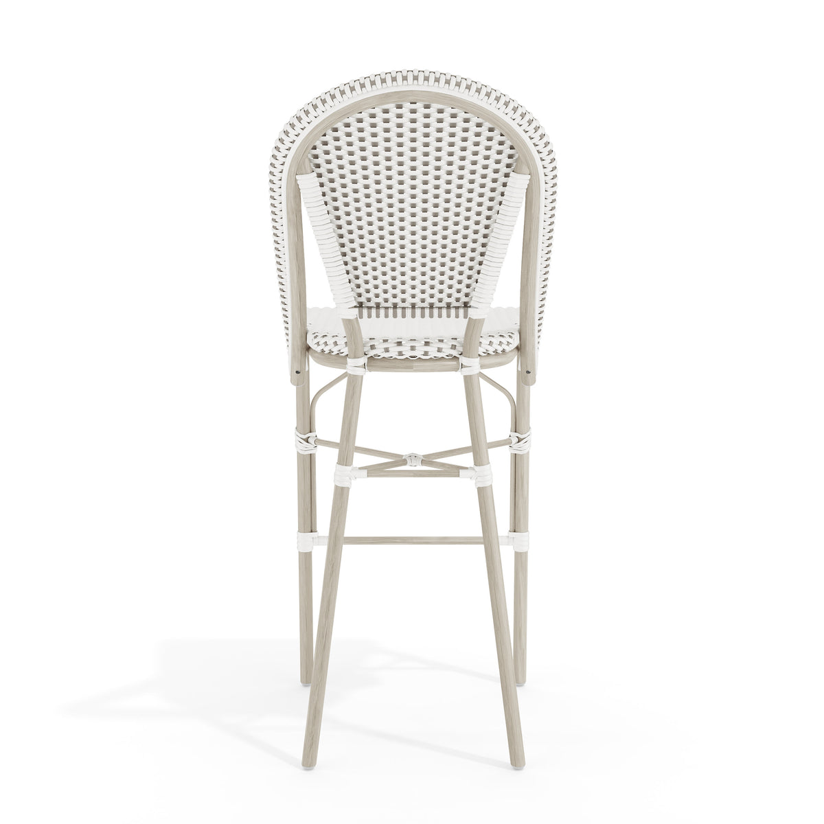 Gray & White/Gray Frame |#| All-Weather Stackable Patio Bistro Bar Stool - White/Gray with Gray Frame