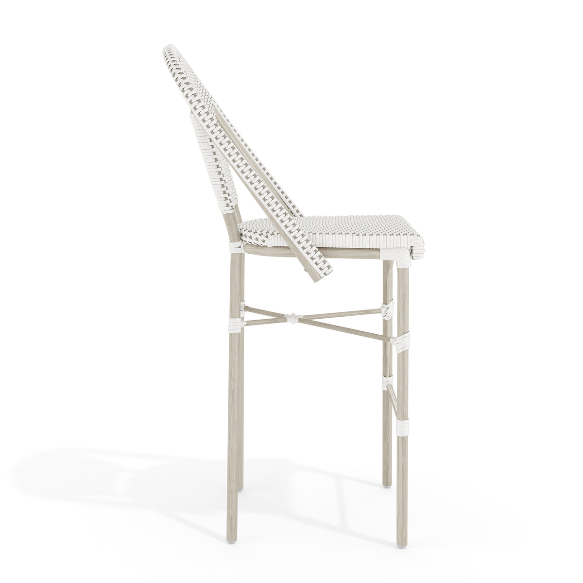 Gray & White/Gray Frame |#| All-Weather Stackable Patio Bistro Bar Stool - White/Gray with Gray Frame