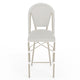 Gray & White/Gray Frame |#| All-Weather Stackable Patio Bistro Bar Stool - White/Gray with Gray Frame