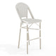 Gray & White/Gray Frame |#| All-Weather Stackable Patio Bistro Bar Stool - White/Gray with Gray Frame