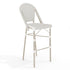 Lily Pond Indoor-Outdoor Stackable Bistro Bar Stool with Woodgrain Aluminum Finish Frame and Woven Rattan Back and Seat