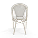 Gray & White/Gray Frame |#| All-Weather Stackable Patio Bistro Dining Chair - White/Gray with Gray Frame