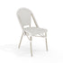 Lily Pond Indoor-Outdoor Stackable Bistro Chair with Woodgrain Aluminum Finish Frame and Woven Rattan Back and Seat