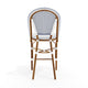 Navy & White/Natural Frame |#| All-Weather Stackable Patio Bistro Counter Stool - White/Navy with Natural Frame