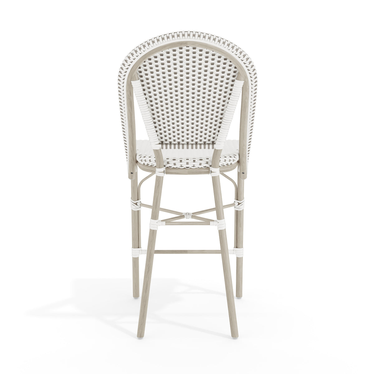 Gray & White/Gray Frame |#| All-Weather Stackable Patio Bistro Counter Stool - White/Gray with Gray Frame